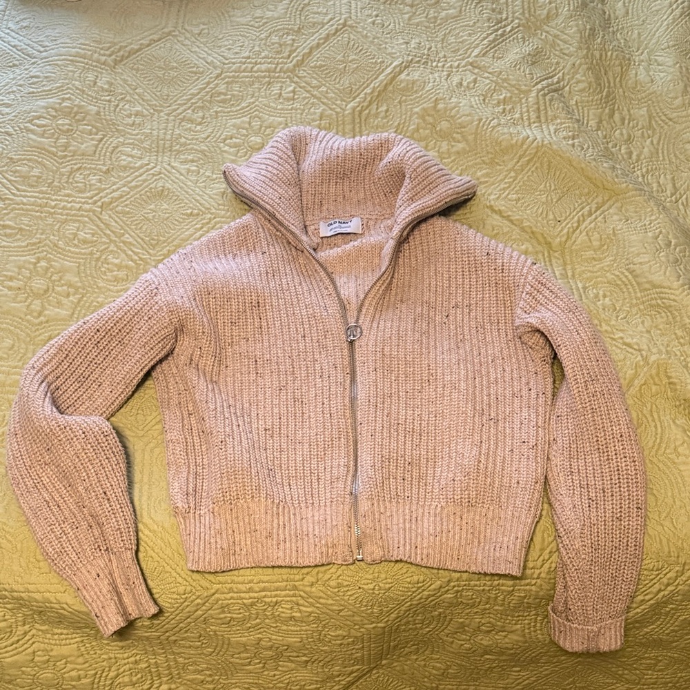 Old Navy Ribbed Full-Zip Cardigan // Oatmeal Heather Women’s XS